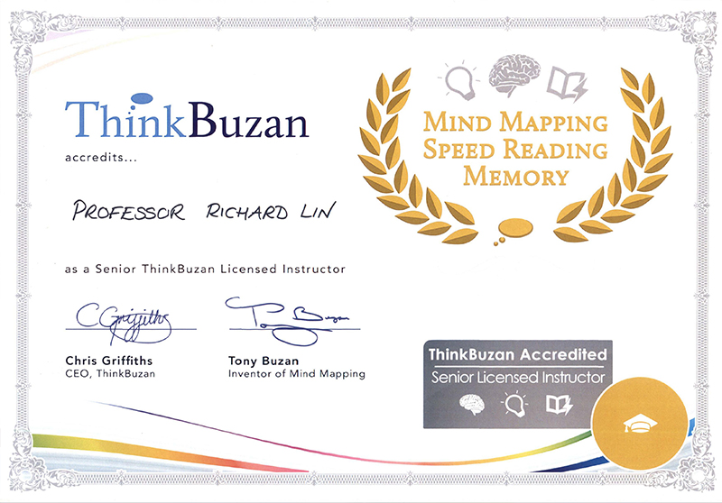 Thinkbuzan授权高级讲师(思维导图,快速阅读,记忆力)